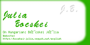 julia bocskei business card